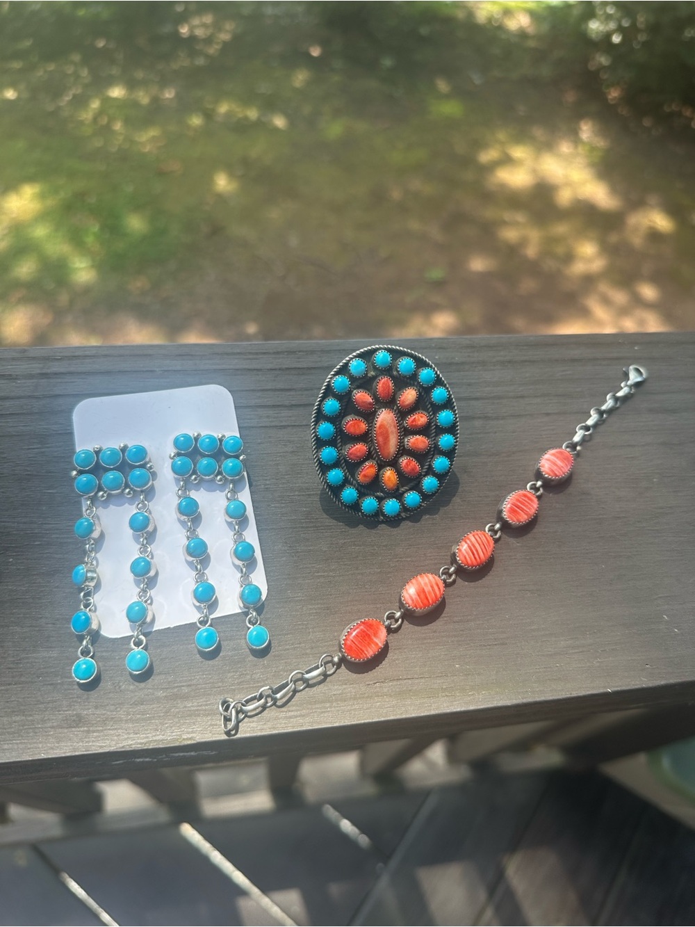 Navajo Ella M Linkin Sleeping Beauty Turquoise & Sterling Silver Earrings - Picture 6 of 7